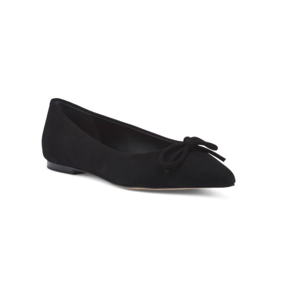 LARROUDE Black Made In Brazil Suede Lee Bow Flats